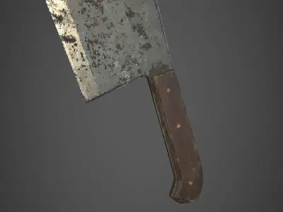 Apocalyptic Meat Cleaver - PBR and Game Ready Low-poly 3D model
