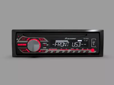 Pioneer DEH-1550UB Car Stereo Low-poly 3D model