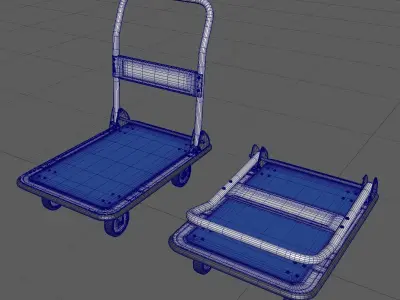 CartA high-poly model dolly cart with two wheels 3D model