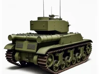 Military Tank Low-poly 3D model order