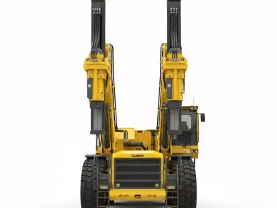 Industrial Mining Drill Low-poly 3D model