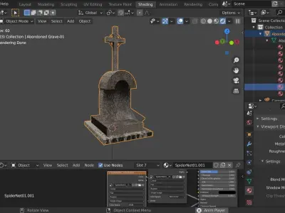 Abandoned Grave-01 Low-poly 3D model