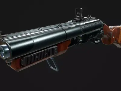 Double Barreled Shotgun Low-poly 3D model