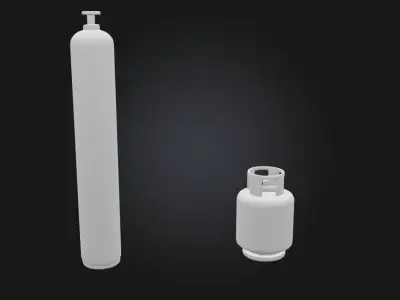 Gas Cylinders  Essential Industrial Storage Units 3D model
