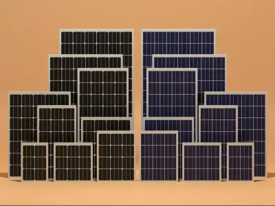 Solar Panels Collection Low-poly 3D model