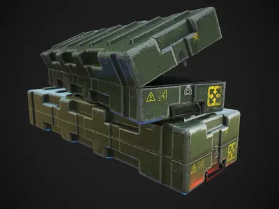 Military Weapon Supplies Crate - Gun pelican case Low-poly 3D model