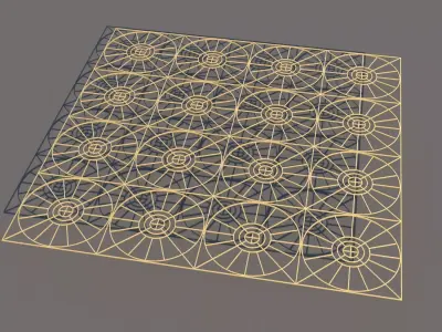 Gold Pattern Decorative Panel 5 Free 3D model