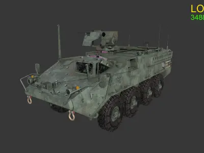 Asset - Army - Tank - M1127 Low-poly 3D model