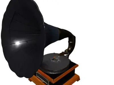 Vintage Gramophone Phonograph 3D Model Low-poly 3D model