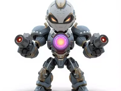 Aesthetic Heavy Combat Chibi 3D Model Low-poly 3D model buy
