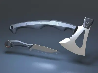 Hunting and combat modern knife and axe pack x2 purchase