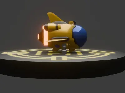 Low Poly AirPlane and helicopter mix model 3D model