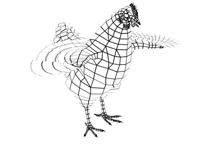 Chicken Rigged Low-poly 3D model