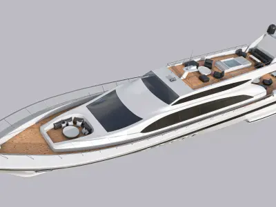 yacht 1 motor Low-poly 3D model by goldratio
