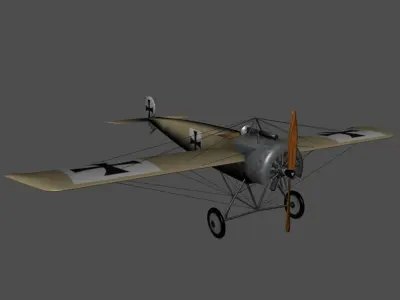 Fokker E III Eindecker Free low-poly 3D model