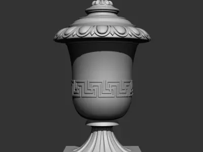Classical Urn with decorative Greek fret Free 3D model