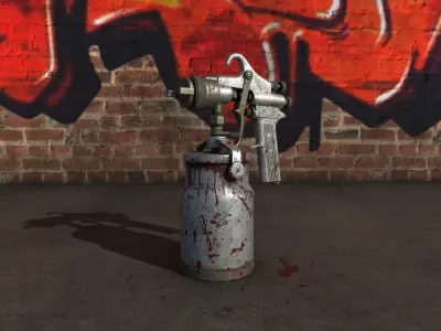 Vintage DEVILBISS Paint Spray Gun Low-poly 3D model