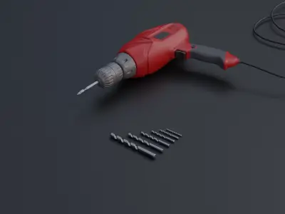 Drill machine Low-poly 3D model buy