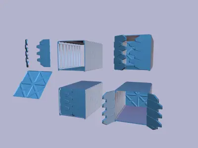 sci-fi Storage containers 3D model