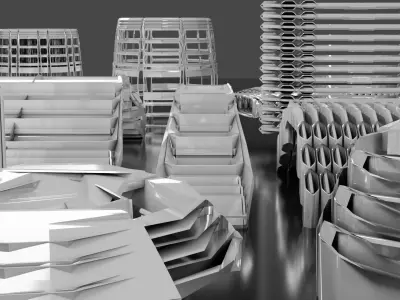 Futuristic Hard Surface Abstract Pieces 3D model