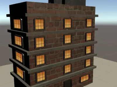 Simple Low Poly Building Free low-poly 3D model