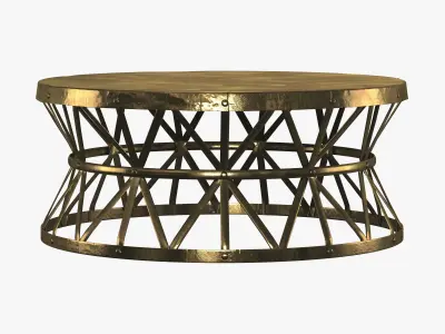 Brass Hammered Coffee Table 3D model