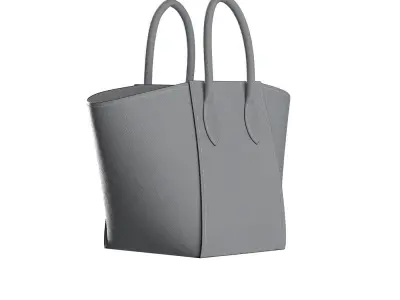 Grey Leather Tote Bag 3D model