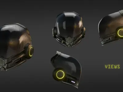 Sci-Fi Helmet  Low-poly 3D model