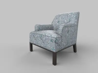 chair with floral pattern 3D model