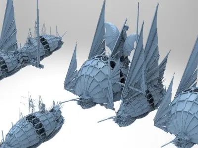 Great Khan Ocean BattleShip collection  Low-poly 3D model
