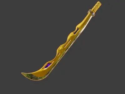 the golden sword and dark sword Low-poly 3D model