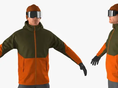 Skier and Snowboarder Collection 3D model