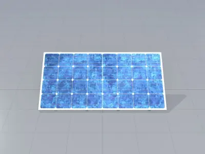 Solar module version 3 2x4m tilt angle 30 degrees without stand Low-poly 3D model