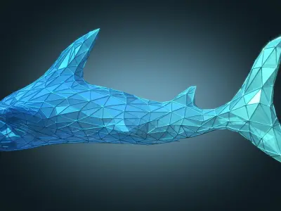 Stylized Shark Figure Low-poly 3D model purchase