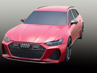Audi With Full Original Details NO CAP Low-poly 3D model