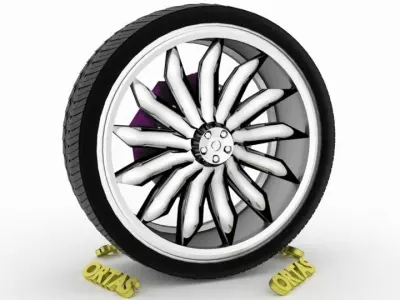 ORTAS CAR WHEEL RIM 111 GAME READY WHEEL RIM TIRE 3D model