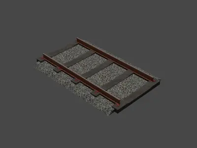 Railway Track 3D model 4