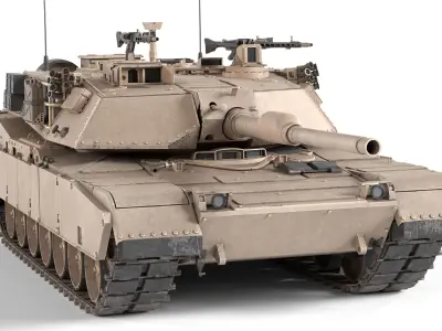 M1A1 Abrams MBT Low-poly 3D model