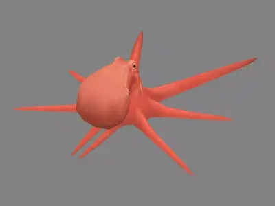Cartoon Octopus Low-poly 3D model buy