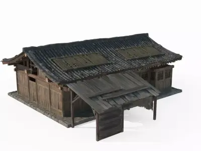 Asian ancient architecture tile shop 3D model
