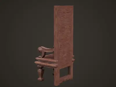 Christian Bishop armchair Low-poly 3D model