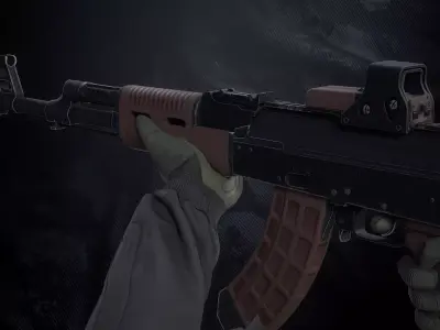 AK-74 Assault Rifle Low-poly 3D model purchase