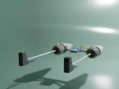 Sci-fi gun drone Free low-poly 3D model