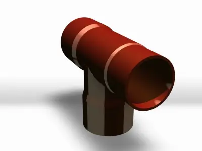 PVC Tee 2 3D model