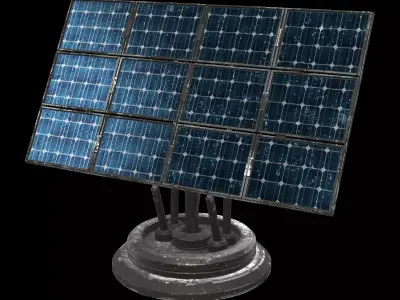 square solar panel 3D model
