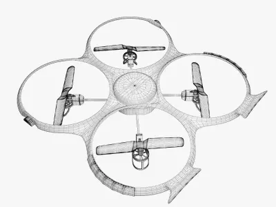 Drone Quadcopter UDI U818A Low-poly 3D model