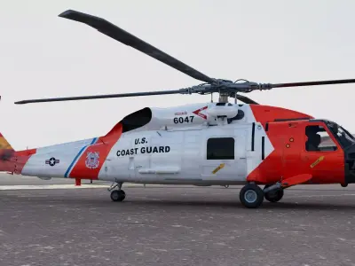 Jayhawk Sikorsky MH-60 Coast Guard Helicopter 3D model