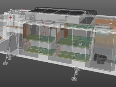 military foldable basecamp 3D model