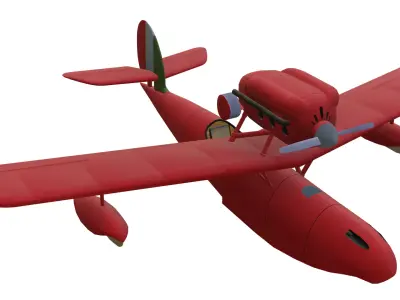 Macchi M33 Low-poly 3D model