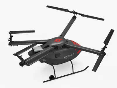  US Navy Offshore Cargo Delivery Drone Rigged for Cinema 4D 